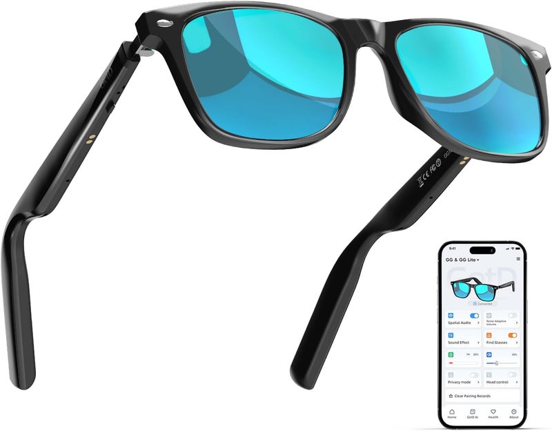 GetD AI Glasses for Men & Women, Smart Glasses Powered by ChatGPT, AI Real-time Translation with 107 languages, 11H Music Play, Bluetooth Sunglasses with Polarized Lens, UV Protection for Daily Use, Travel - Image 1